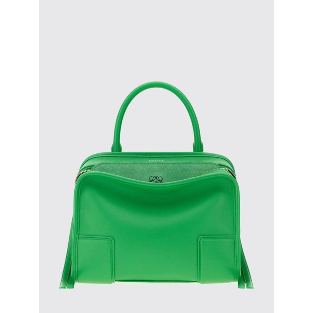 Loewe Women Loewe Small Amazona Calfskin Leather Handbag With Embossed Logo